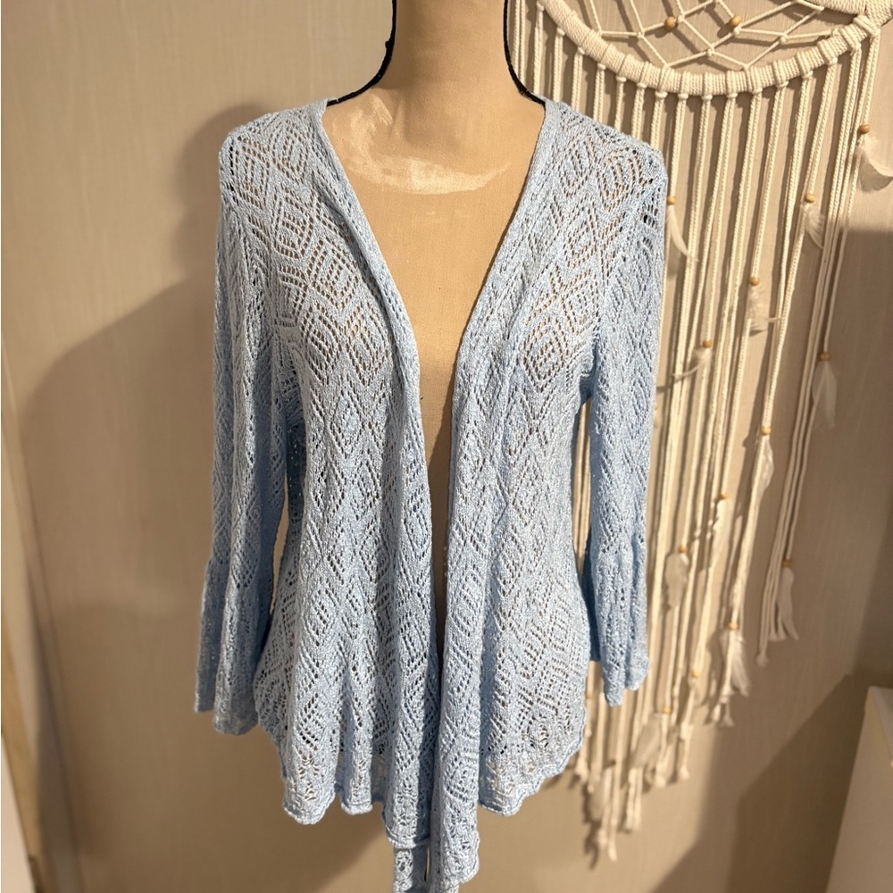 Ruby Rd. Sky Blue Knit Cardigan